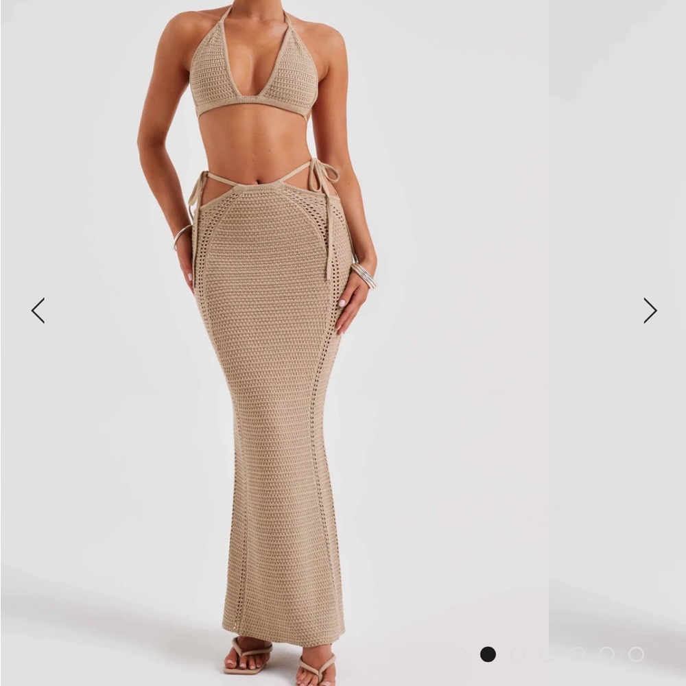 Selling entire SET Babyboo Jia maxi skirt and top combo - beige size medium